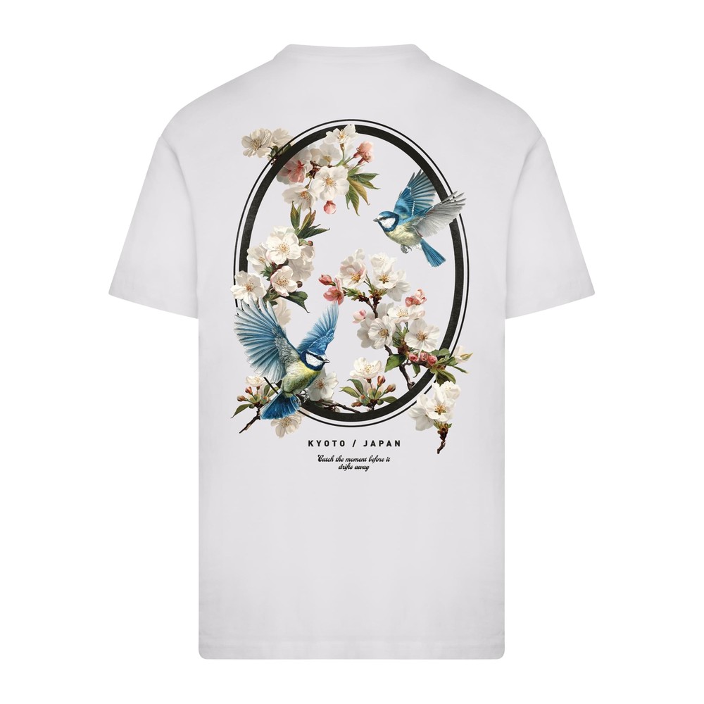 Mister Tee - Kyoto Japan Birds And Flowers Mens Tshirt - White
